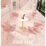 Bubble Design Metallic Legs Soft Comfortable Holland Fabric Armrest Chair For Living Room