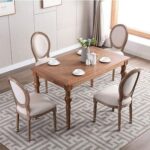 Classic Furniture French Bistro Chair-Vintage Fabric Upholstered, Wood Round Back, Indoor/Outdoor