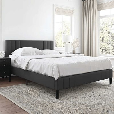 Linen Upholstered Bed Single Size 190x120