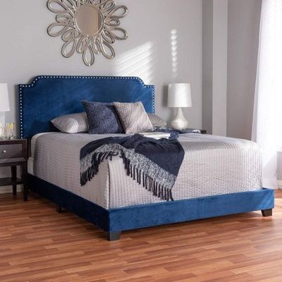 Sila Velvet Panel Bed King Size 190x180