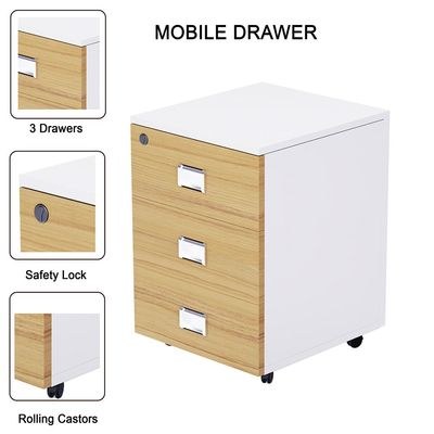 Mahmayi Carre 5116L L-Shaped Modern Workstation Desk with Storage Drawer, Computer Desk, Square Metal Legs with Modesty Panel - Coco Bolo - Ideal for Home, Office - Image 5
