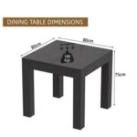 Mahmayi Modern 2-Seater Wooden Dining Table for Kitchen, Dining & Living Room - 80cm, Anthracite Jura Slate Finish - Stylish Furniture for Compact Spaces or Apartments