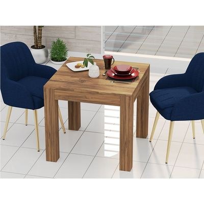 Mahmayi Modern 2-Seater Wooden Dining Table for Kitchen, Dining & Living Room - 80cm, Dark Hunton Oak Finish - Stylish Furniture for Compact Spaces or Apartments - Image 3