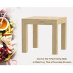 Mahmayi Modern 2-Seater Wooden Dining Table for Kitchen, Dining & Living Room - 80cm, Natural Davos Oak Finish - Stylish Furniture for Compact Spaces or Apartments