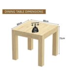 Mahmayi Modern 2-Seater Wooden Dining Table for Kitchen, Dining & Living Room - 80cm, Natural Davos Oak Finish - Stylish Furniture for Compact Spaces or Apartments