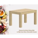 Mahmayi Modern 4-Seater Wooden Dining Table for Kitchen, Dining & Living Room - 120cm, Natural Davos Oak Finish - Stylish Furniture for Compact Spaces or Apartments