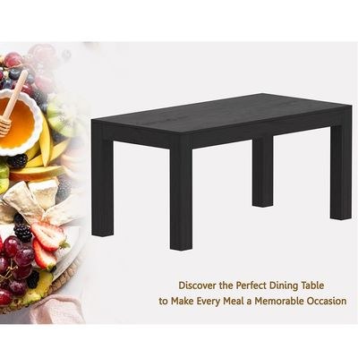 Mahmayi Modern 6-Seater Wooden Dining Table for Kitchen, Dining & Living Room - 160cm, Anthracite Jura Slate Finish - Stylish Furniture for Compact Spaces or Apartments - Image 2