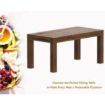 Mahmayi Modern 6-Seater Wooden Dining Table for Kitchen, Dining & Living Room - 160cm, Dark Hunton Oak Finish - Stylish Furniture for Compact Spaces or Apartments