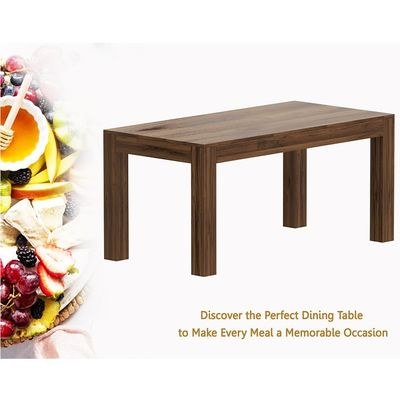 Mahmayi Modern 6-Seater Wooden Dining Table for Kitchen, Dining & Living Room - 160cm, Dark Hunton Oak Finish - Stylish Furniture for Compact Spaces or Apartments - Image 2