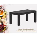 Mahmayi Modern 8-Seater Wooden Dining Table for Kitchen, Dining & Living Room - 180cm, Anthracite Jura Slate Finish - Stylish Furniture for Compact Spaces or Apartments