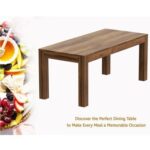 Mahmayi Modern 8-Seater Wooden Dining Table for Kitchen, Dining & Living Room - 180cm, Dark Hunton Oak Finish - Stylish Furniture for Compact Spaces or Apartments