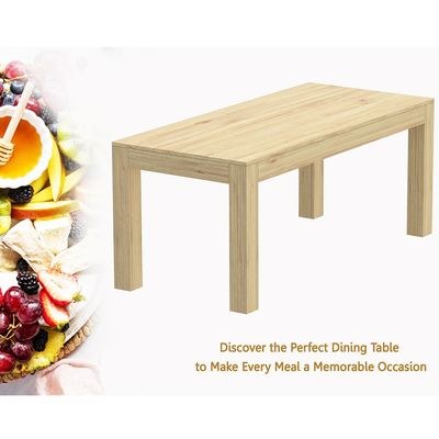 Mahmayi Modern 8-Seater Wooden Dining Table for Kitchen, Dining & Living Room - 180cm, Natural Davos Oak Finish - Stylish Furniture for Compact Spaces or Apartments - Image 2