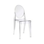 Fresco Acrylic Transparent Armless Modern Dining Chair Stylish Indoor Outdoor Seating for Office, Restaurant, and Café