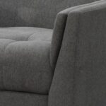 Tedious Tufted Design Teak Wood & Molfino Upholstery Armchair for Living Room
