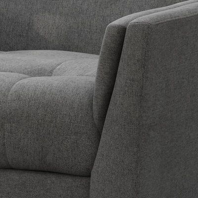 Tedious Tufted Design Teak Wood & Molfino Upholstery Armchair for Living Room - Image 3