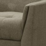 Tedious Tufted Design Teak Wood & Molfino Upholstery Armchair for Living Room