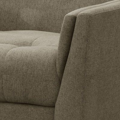 Tedious Tufted Design Teak Wood & Molfino Upholstery Armchair for Living Room - Image 3