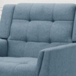 Tedious Tufted Design Teak Wood & Molfino Upholstery Armchair for Living Room