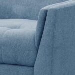 Tedious Tufted Design Teak Wood & Molfino Upholstery Armchair for Living Room