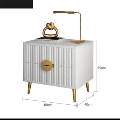 Nightstand Bedside Table + White - Image 3