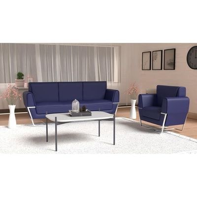 Mahmayi GLW SF169-1 Blue PU Leatherette Single Seater Sofa - Comfortable Living Room Furniture with Stylish Design (1-Seater, Blue) - Image 5