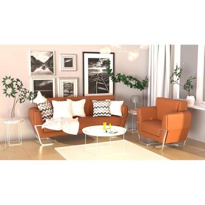 Mahmayi GLW SF169-1 Brown PU Leatherette Single Seater Sofa - Comfortable Living Room Furniture with Stylish Design (1-Seater, Brown) - Image 2