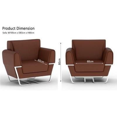 Mahmayi GLW SF169-1 Choco Brown PU Leatherette Single Seater Sofa - Comfortable Living Room Furniture with Stylish Design (1-Seater, Choco Brown) - Image 3