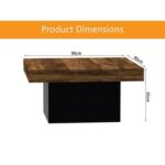 Mahmayi Modern Coffee Table Square Shape Tabletop - Dark Hunton Oak and Black