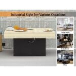 Mahmayi Modern Coffee Table with BS02 USB Port Square Shape Tabletop - Natural Davos Oak and Black