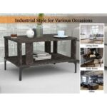 Mahmayi Modern Coffee Table with Storage Shelf - Black Pietra Grigia