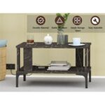 Mahmayi Modern Coffee Table with BS02 USB Port and Storage Shelf - Black Pietra Grigia