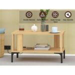 Mahmayi Modern Coffee Table with BS02 USB Port and Storage Shelf - Coco Bolo