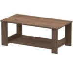 Mahmayi Modern Coffee Table with Two Tier Storage Shelf - Truffle Davos Oak