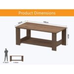 Mahmayi Modern Coffee Table with Two Tier Storage Shelf - Truffle Davos Oak