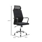 Office Chair, Desk Mesh Chair, Ergonomic Computer Chair, 360° Swivel Chair, Adjustable Lumbar Support, Headrest, and Armrests, Lockable Tilt, Black