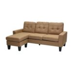 Modern Design Sofa cum Bed or 3 Seater Sofa Soft PU Fabric 3-Seater Sofa, Made of finest Pu Fabric sofa cum bed is Foldable Futon Bed for Living Room – Light Brown