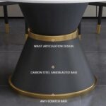 Exclusive Modern Round Table Rock Slab Tabletop