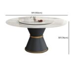 Exclusive Modern Round Table Rock Slab Tabletop