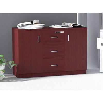 Mahmayi Argent 1147 Storage Cabinet with 3 Storage Drawer and 2 Side Door with Touch Screen Digital Lock ideal for Home and Office - Apple Cherry - Image 3