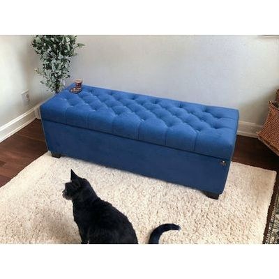Zelja Solid Wood Flip Top Storage Bench Couch - Image 4