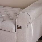 Zamansız Button Tufted Design Premium Wood 2 Seater Storage Bench (Light Grey)