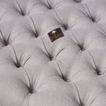 Zamansız Button Tufted Design Premium Wood 2 Seater Storage Bench (Light Grey)