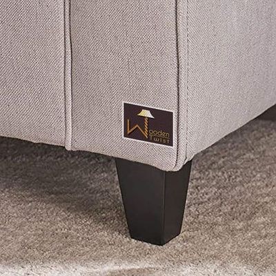 Zamansız Button Tufted Design Premium Wood 2 Seater Storage Bench (Light Grey) - Image 4