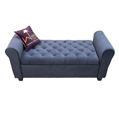 Zamansız Button Tufted Design Premium Wood 2 Seater Storage Bench (Dark Grey) - Image 5