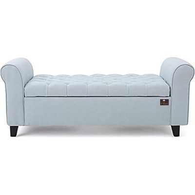 Zamansız Button Tufted Design Premium Wood 2 Seater Storage Bench - Image 3