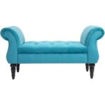 Wooden Twist Svzy Elegant Button Tufted Modern Bench Sofa Couch for Living Room, Bedroom, Entryway