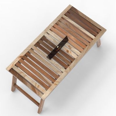 Phelan Foldable Teak Wood Coffee Table ( Teak Finish ) - Image 5