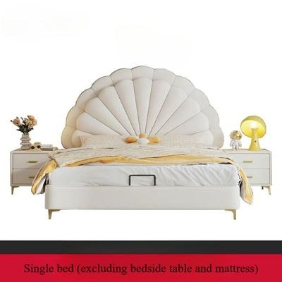 Modern Upholstered Leather Bed, Petal Shaped Headboard - King size 180*200 cm - Image 3