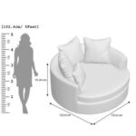 Velvet Round Solid Wood Barrel Sofa Chair ( Silver )