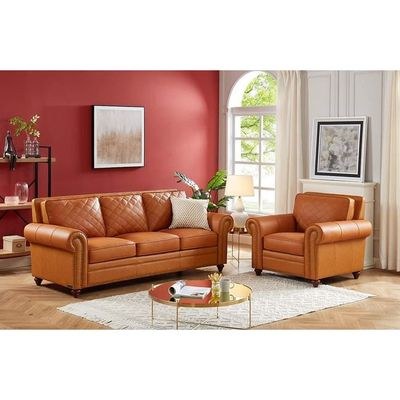 Wooden Handmade Stylish Look Grace Modern Sofa 3+1 (Brown)